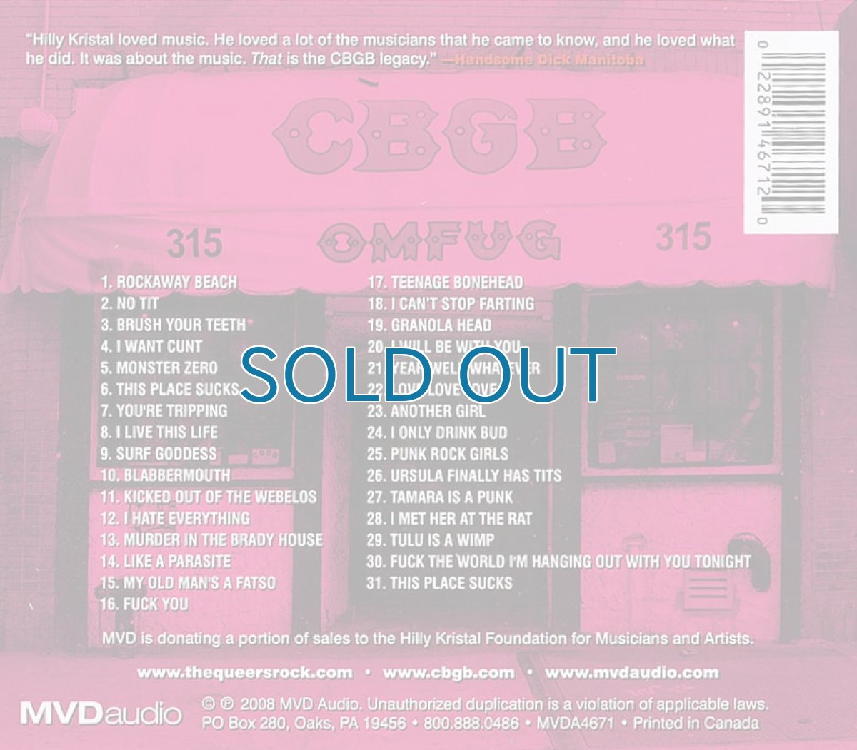 画像2: The Queers / CBGB Omfug Masters: Live 2-3-03 Bowery Collection (2)