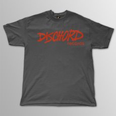画像1: Dischord Records / Old Dichord Logo チャコール/レッド T/S (1)