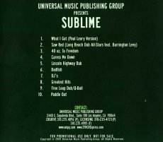 画像2: Sublime / Sublime [Official 2005 Universal Music Publishing Promotional CD-R]【ユーズド】 (2)