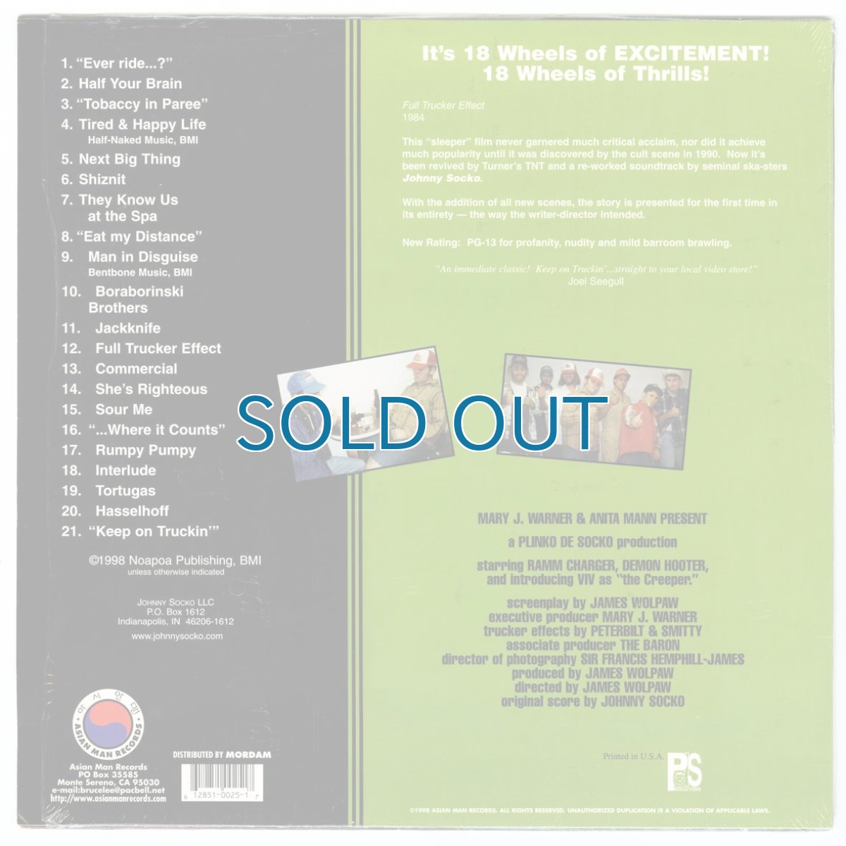 画像2: Johnny Socko / Full Trucker Effect [12inch アナログ]【ユーズド】 (2)