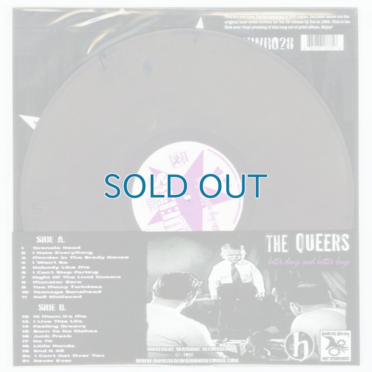画像2: The Queers / Later Days and Better Lays [US Reissue.LP | 200Limited Gray] [12inch | Universal Warning]【新品】 (2)