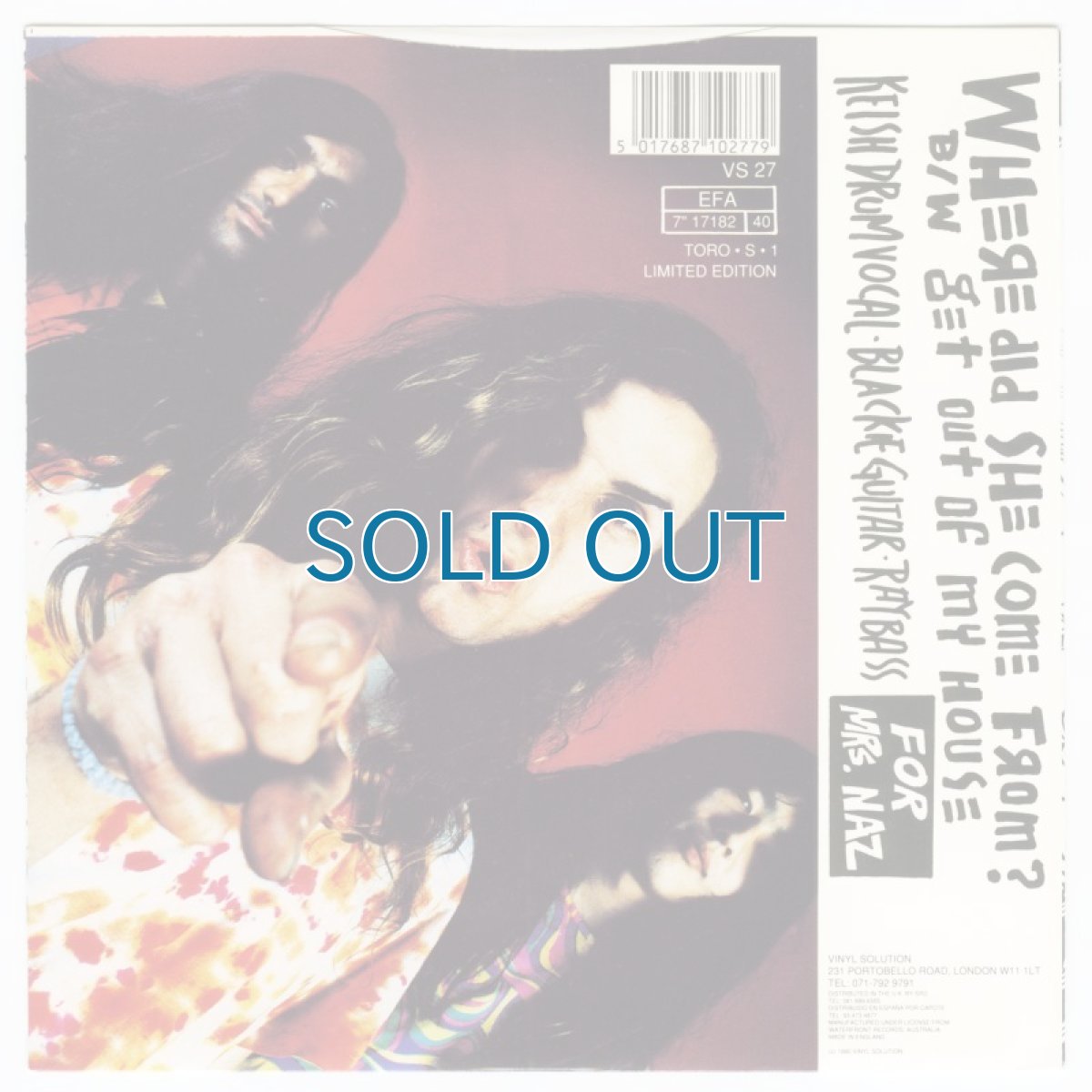 画像2: The Hard-Ons / Where Did She Come From? [UK Orig. | Limited Edition] [7inch | Vinyl Solution]【ユーズド】 (2)