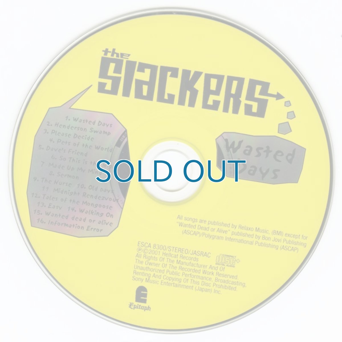画像5: 【日本盤】The Slackers / Wasted Days [JPN Orig.LP+Inner] [CD | Epic]【ユーズド】 (5)