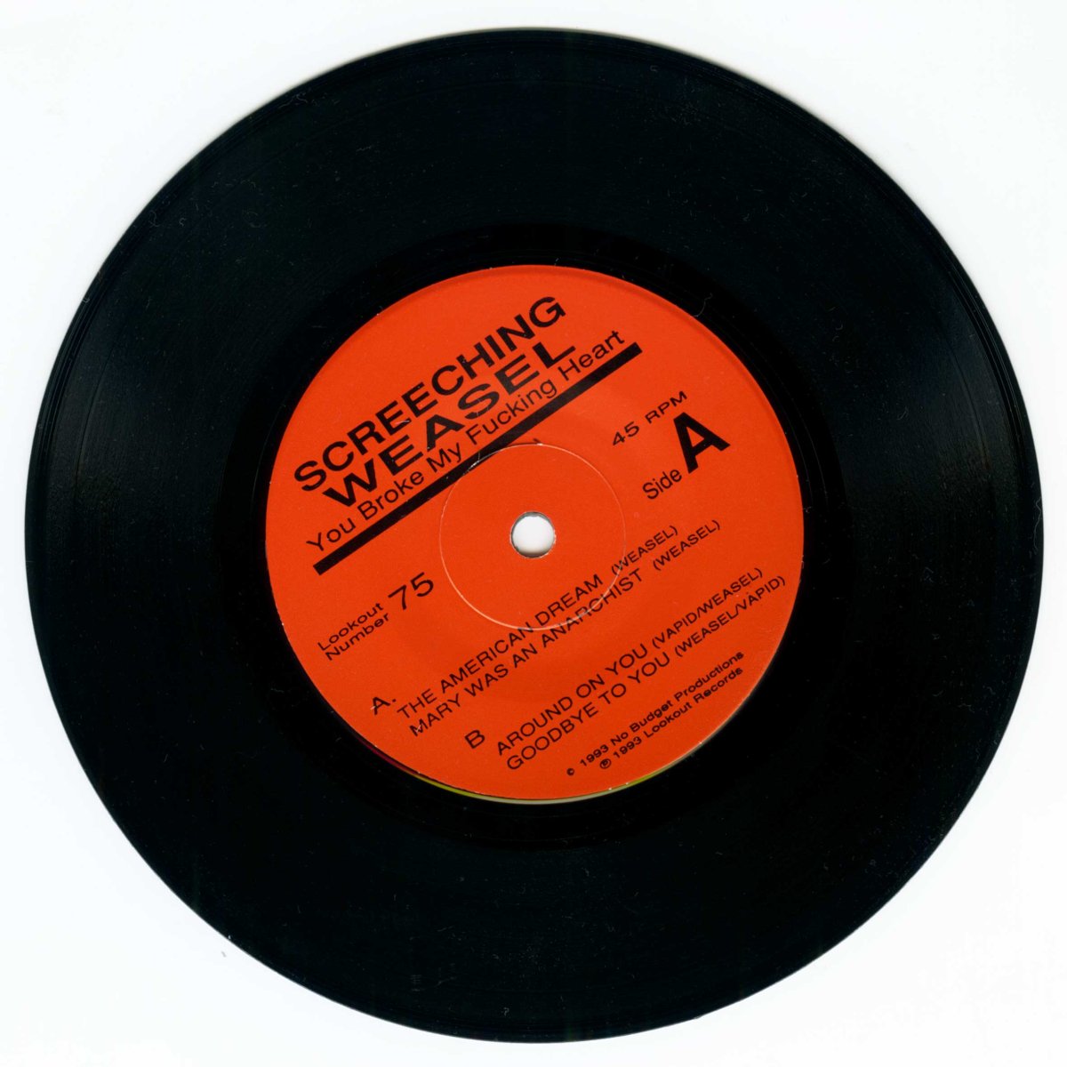 画像3: Screeching Weasel / You Broke My Fucking Heart [US Orig.EP] [7inch | Lookout!]【ユーズド】 (3)