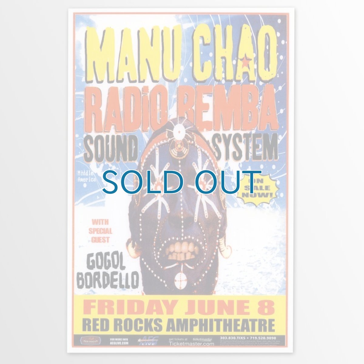 画像1: Manu Chao / Red Rocks 2007 ポスター [w/ Gogol Bordello] (1)