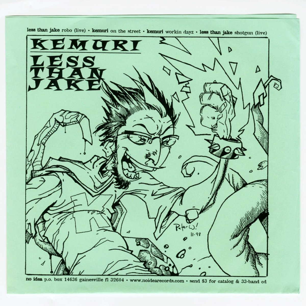 画像1: Less Than Jake - Kemuri / Split [7inch アナログ・6thプレス300枚限定グリーン・ラベル＆グリーン盤]【ユーズド】 (1)