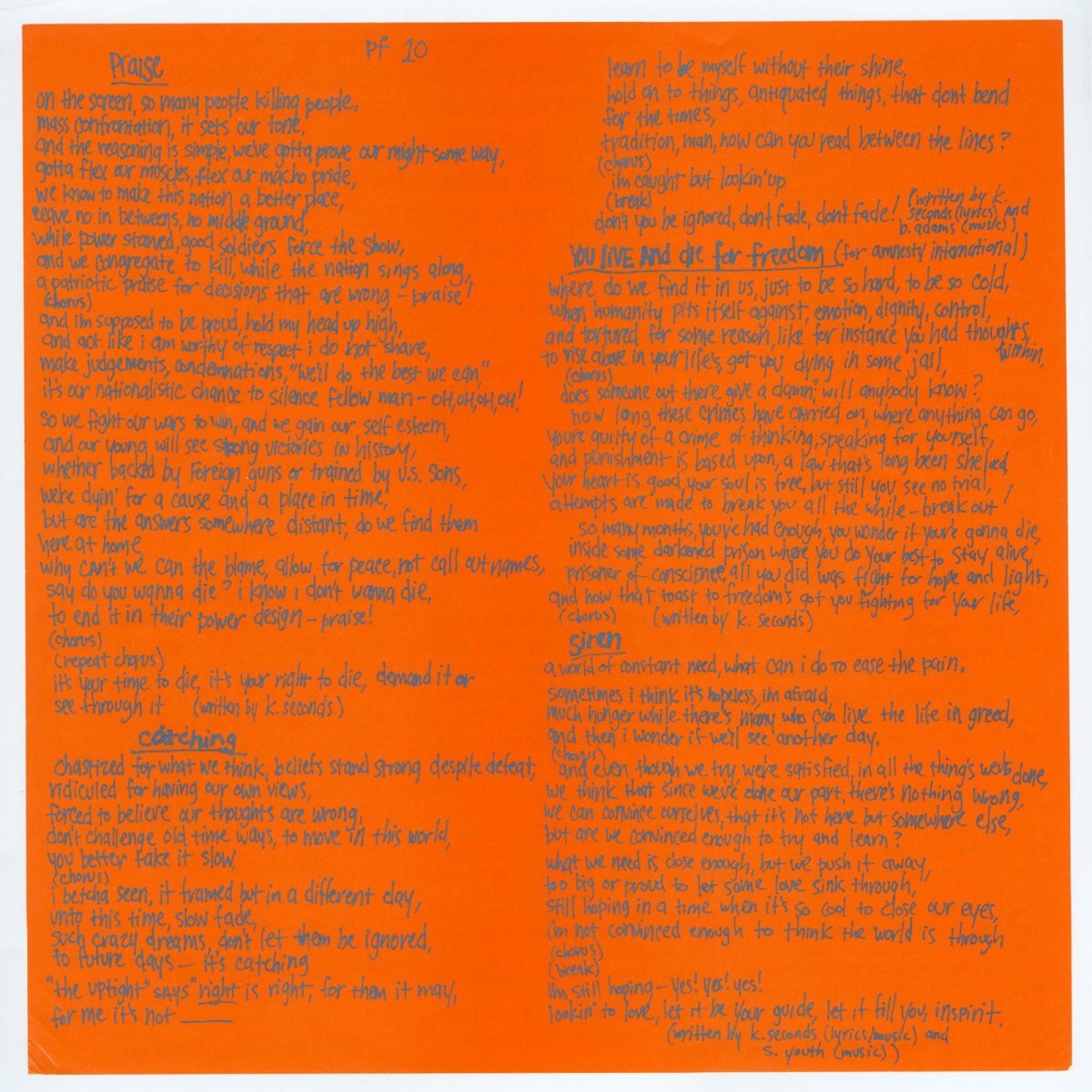 画像4: 7 Seconds / Praise. [US Org.LP] [12inch | Positive Force]【ユーズド】 (4)
