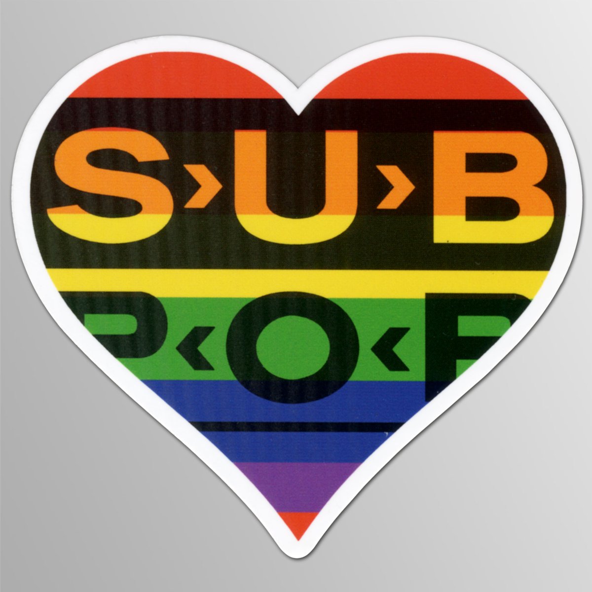 画像1: Sub Pop / Rainbow Heart ステッカー (1)