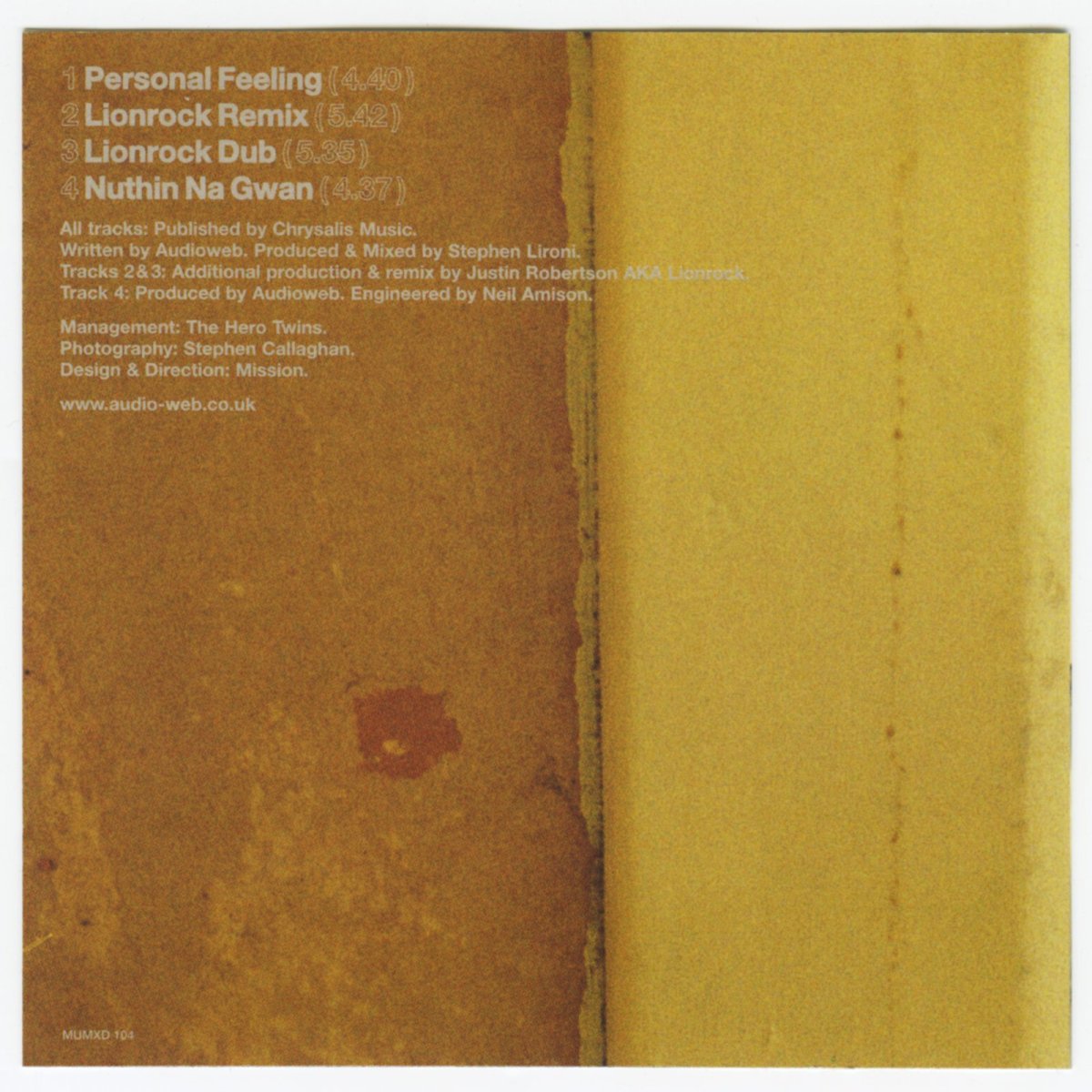 画像3: Audioweb / Personal Feeling [UK Orig.EP][CD | Mother]【ユーズド】 (3)