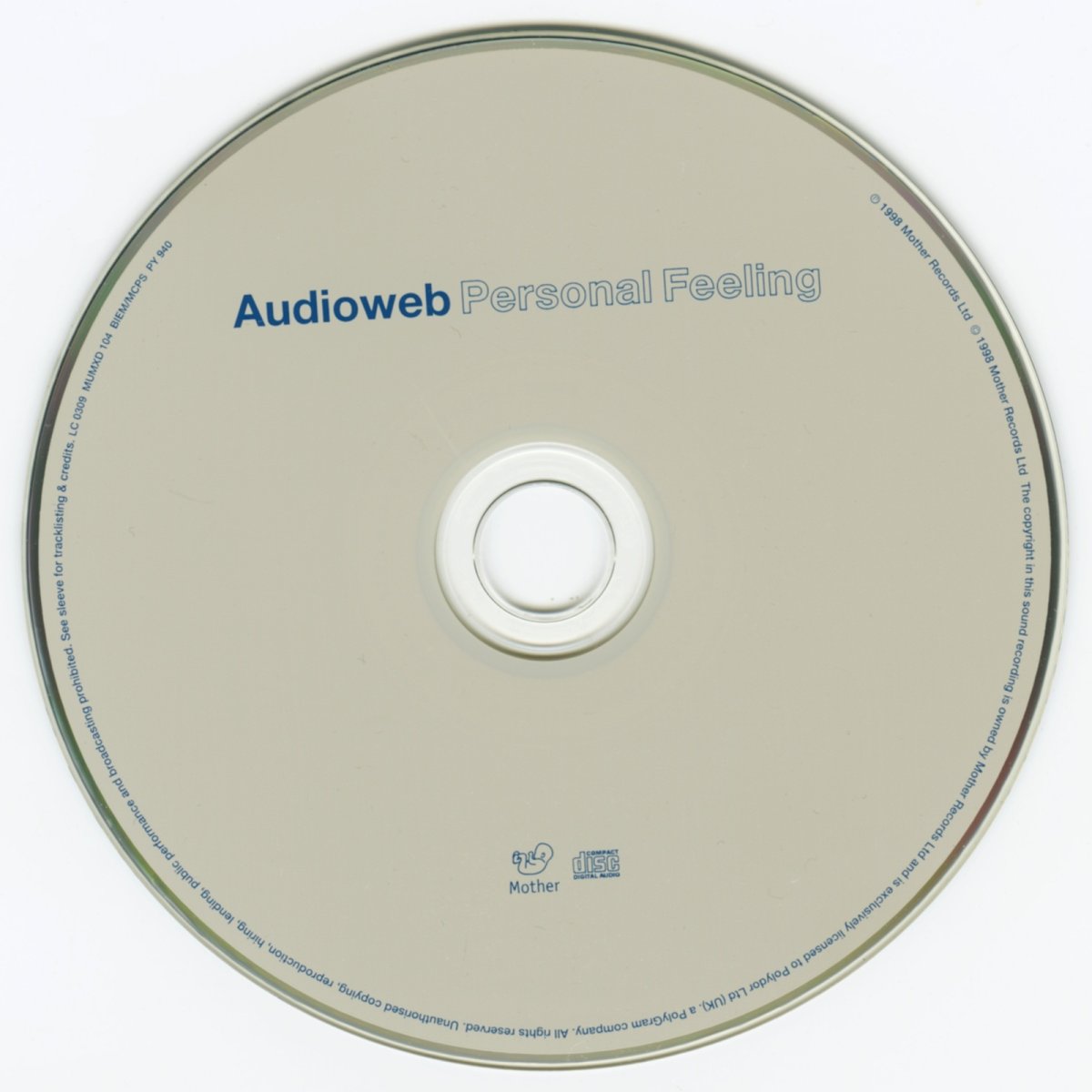 画像2: Audioweb / Personal Feeling [UK Orig.EP][CD | Mother]【ユーズド】 (2)