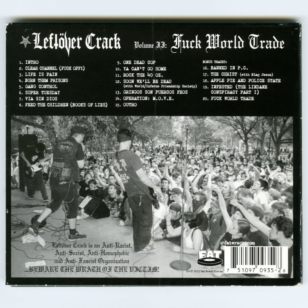 画像2: Leftöver Crack / Fuck World Trade [US Reissue LP | Digipak] [CD | Fat Wreck]【ユーズド】 (2)