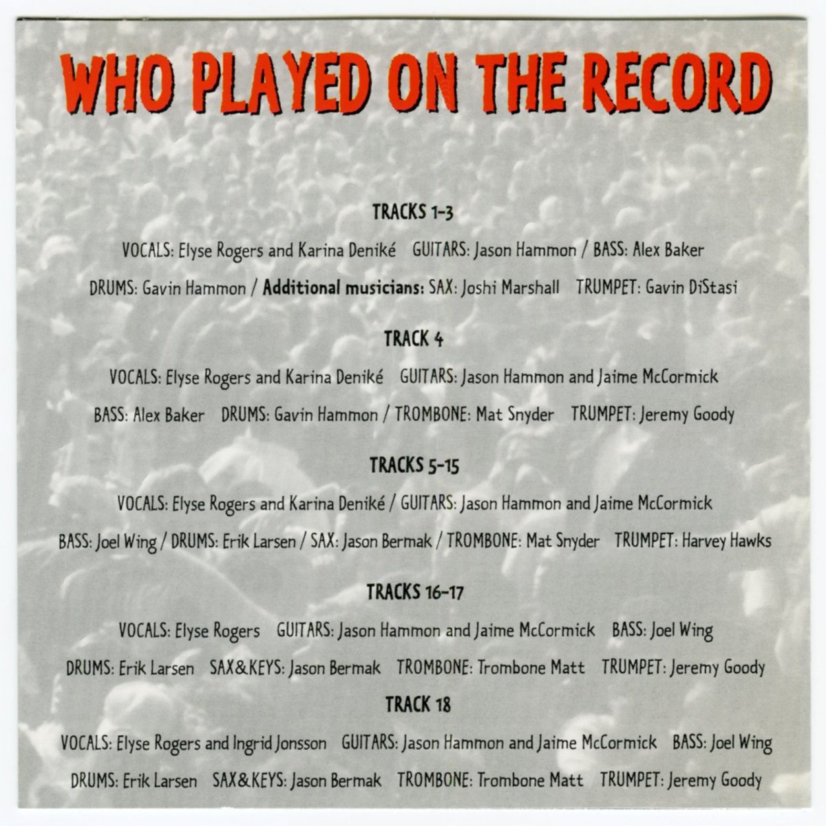 画像2: Dance Hall Crashers / The Old Record (1989-1992) [US Reissue LP][CD | Honest Don's]【ユーズド】 (2)