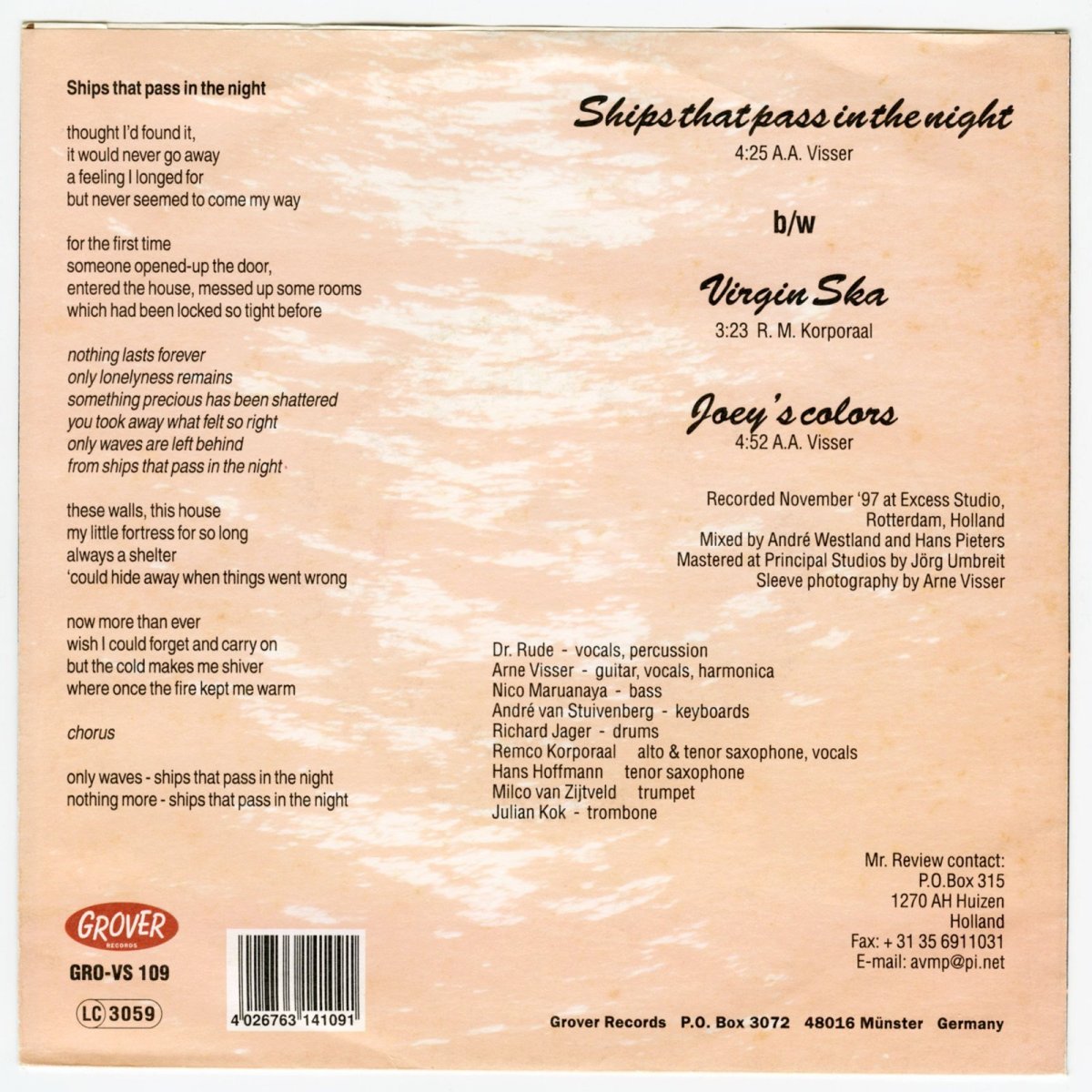 画像2: Mr. Review / Ships That Pass In The Night [Germany OrgEP] [7inch | Grover]【ユーズド】 (2)