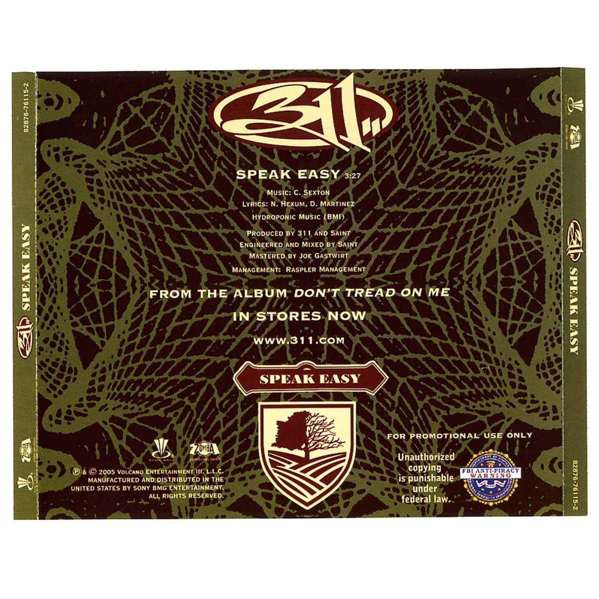 画像1: 311 / Speak Easy [US Orig.EP] [Promo CD | Volcano]【ユーズド】 (1)