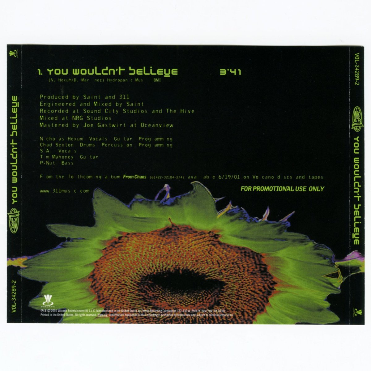 画像2: 311 / You Wouldn't Believe [US Orig.EP] [Promo CD | Volcano]【ユーズド】 (2)