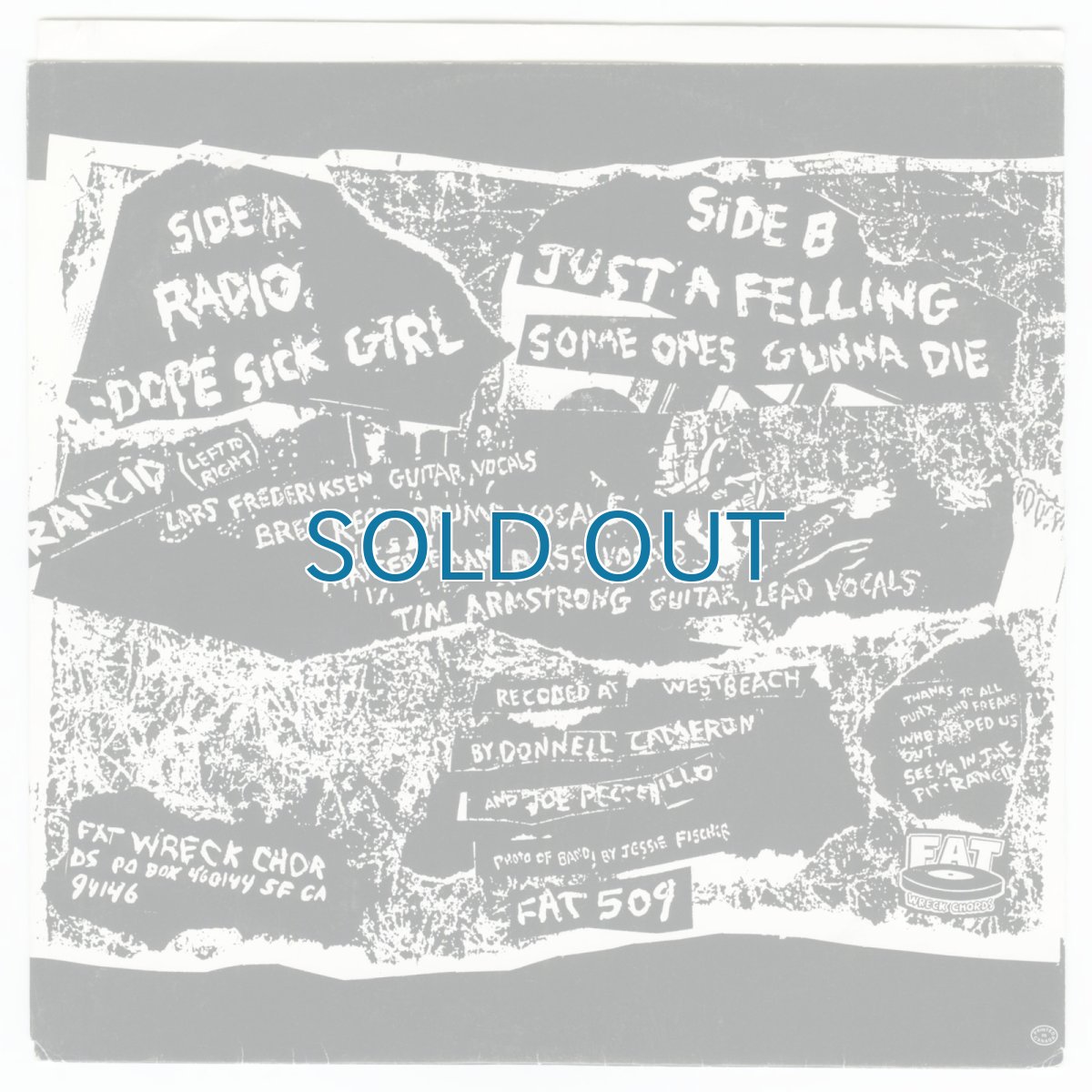 画像2: Rancid / Radio Radio Radio [US ORG.EP | 1st Press] [7inch | Fat Wreck Chords]【ユーズド】 (2)