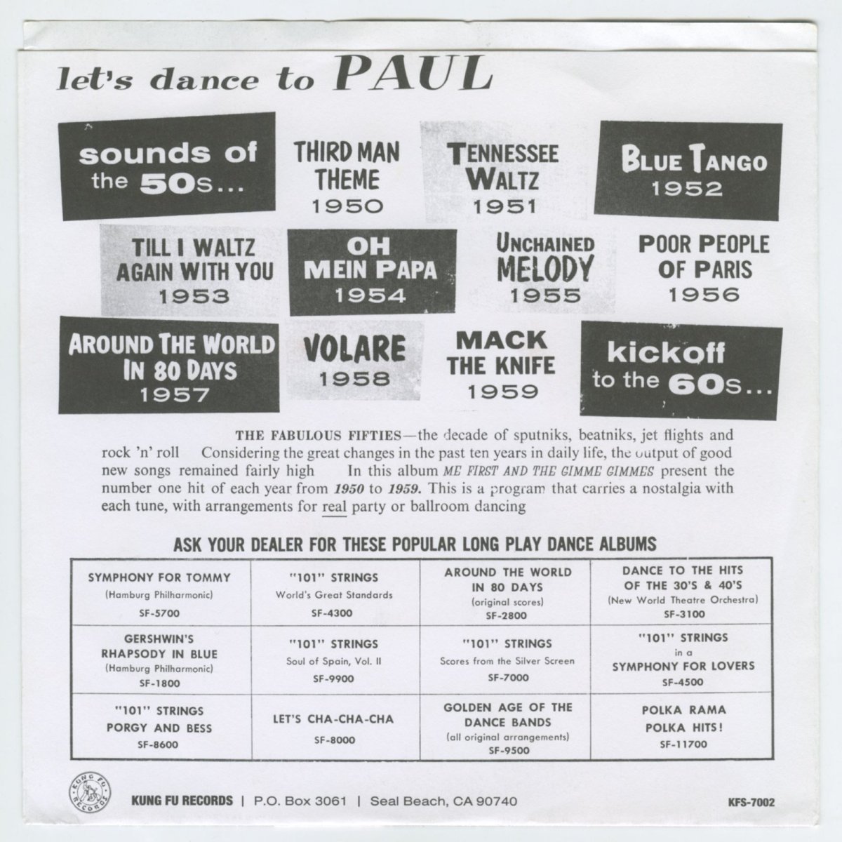 画像2: Me First And The Gimme Gimmes / Paul [US Orig.EP] [7inch | Kung Fu]【ユーズド】 (2)
