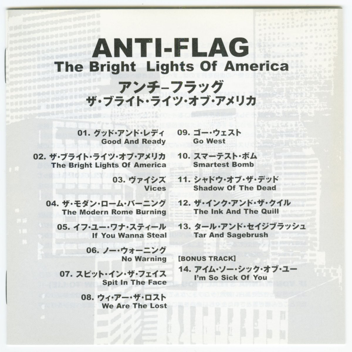 画像4: 【日本盤】Anti-Flag / Bright Lights of America [JPN Orig.LP][CD | BMG]【ユーズド】 (4)