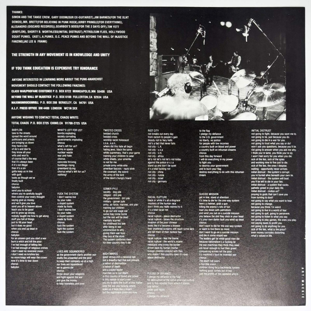 画像3: Total Chaos / Pledge Of Defiance [US Org.LP | Still in Shrink][12inch | Epitaph]【ユーズド】 (3)