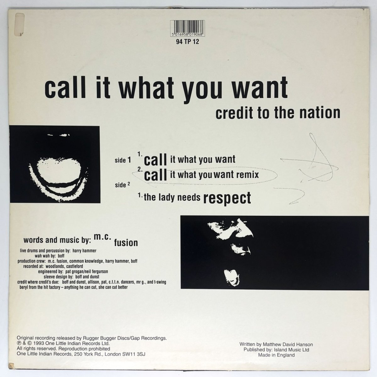 画像2: Credit To The Nation / Call It What You Want [UK Org.EP][12inch | One Little Indian]【ユーズド】 (2)