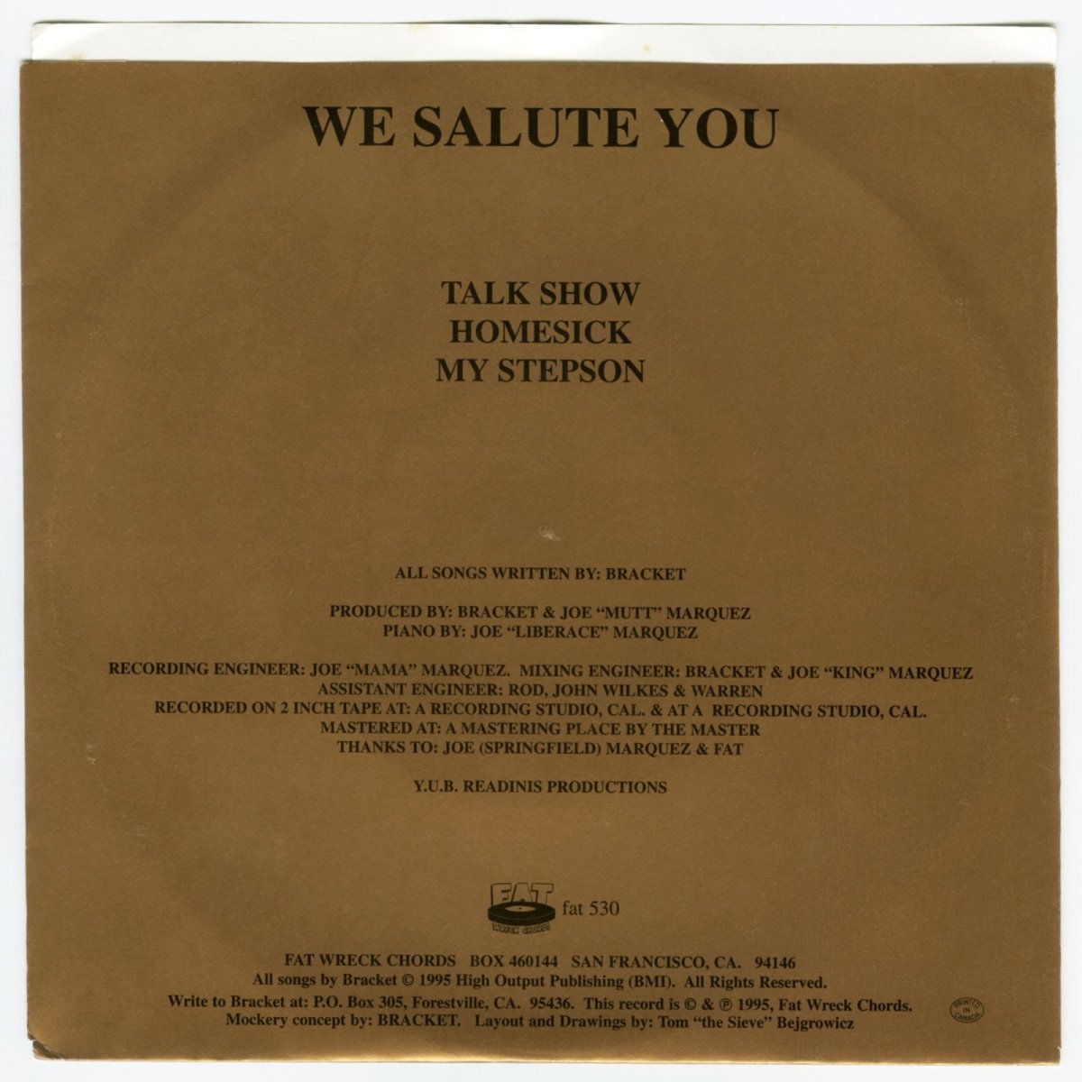 画像2: Bracket / For Those About To Mock [US Orig. EP] [7inch | Fat Wreck Chords]【ユーズド】 (2)