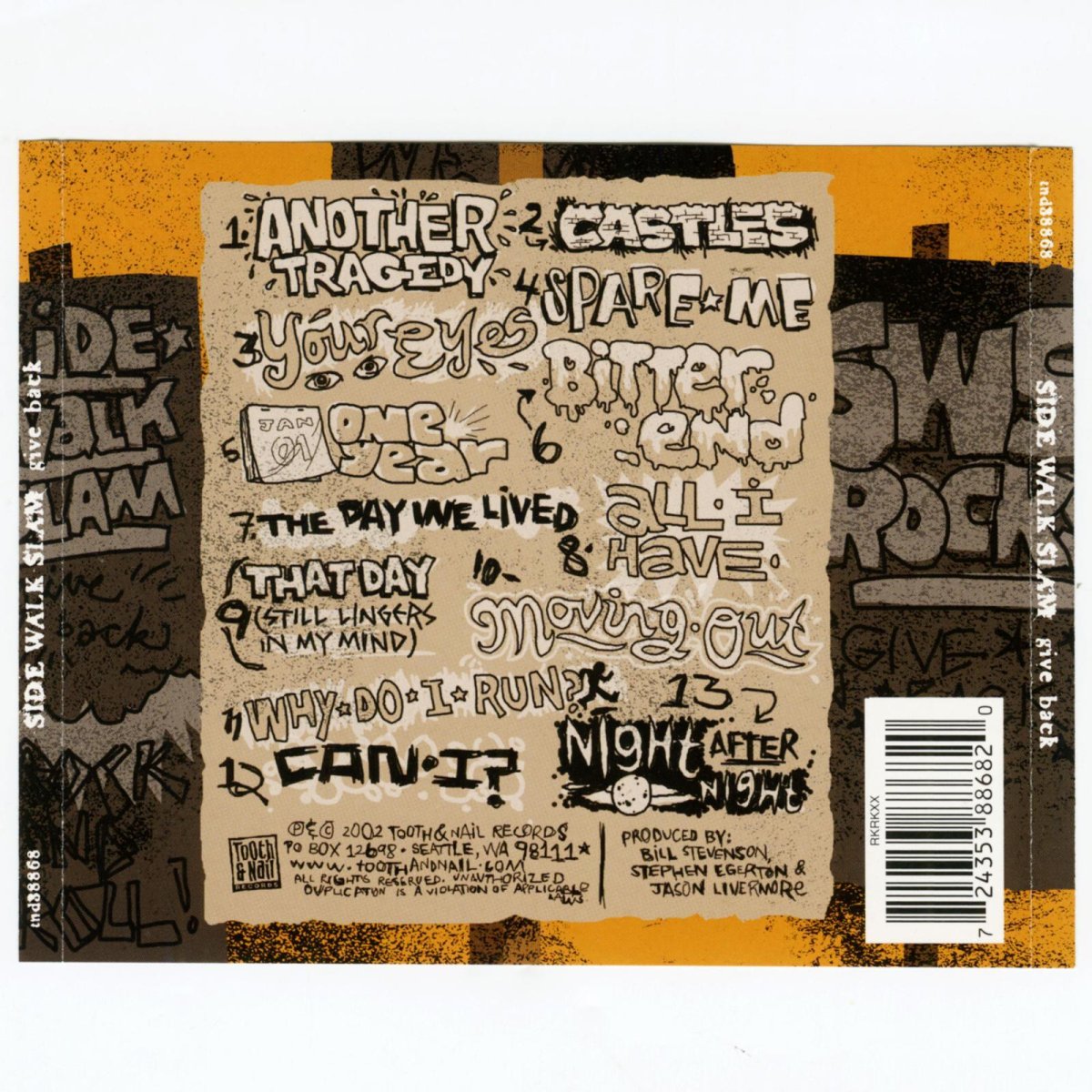 画像3: Side Walk Slam / Give Back [US Orig.LP][CD | Tooth & Nail]【ユーズド】 (3)