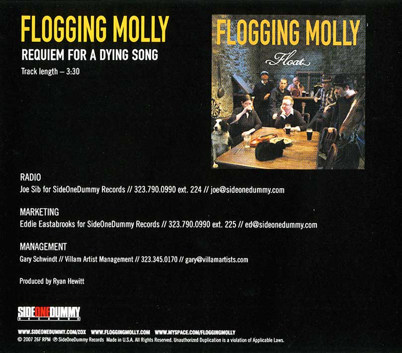 画像1: Flogging Molly / Requiem For A Dying Song [US Orig.EP] [Promo CD | SideOneDummy]【ユーズド】 (1)