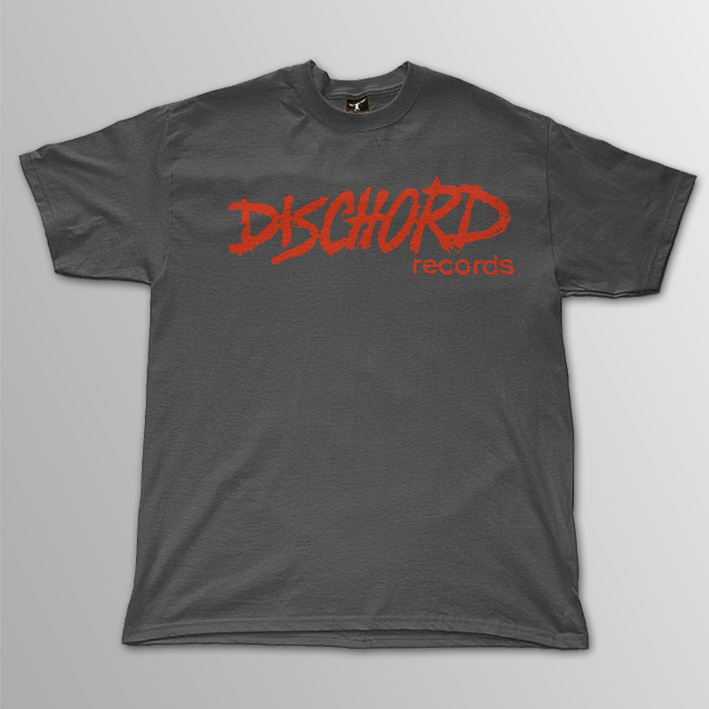 画像1: Dischord Records / Old Dichord Logo チャコール/レッド T/S (1)