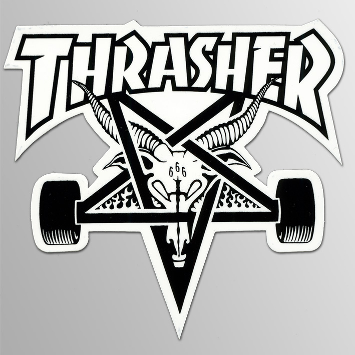 画像1: Thrasher Magazine / Skate Goat Skateboard WH/BK Medium ステッカー (1)
