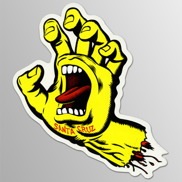 画像1: Santa Cruz Skateboards / 6" Screaming Hand Yellow ステッカー (1)