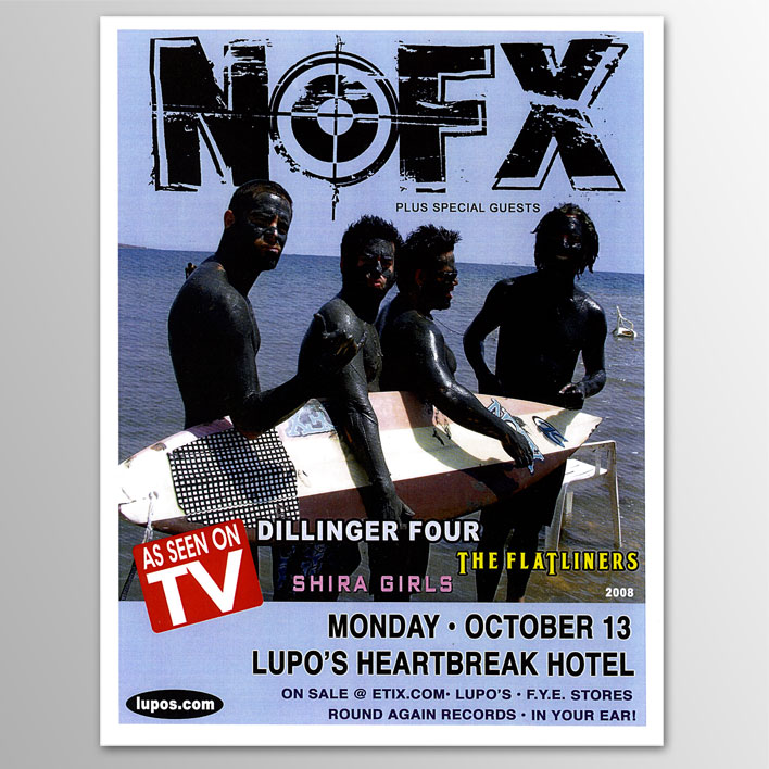 NOFX / Lupo's 2008 ポスター [w/ Dillinger Four, The Flatliners]