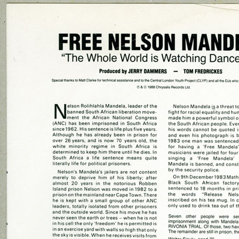 (The　World　The　Whole　PUNK　MART　Free　Is　Mix)　Special　Dance　Mandela　Watching　Nelson　AKA　[12inch]【ユーズド】