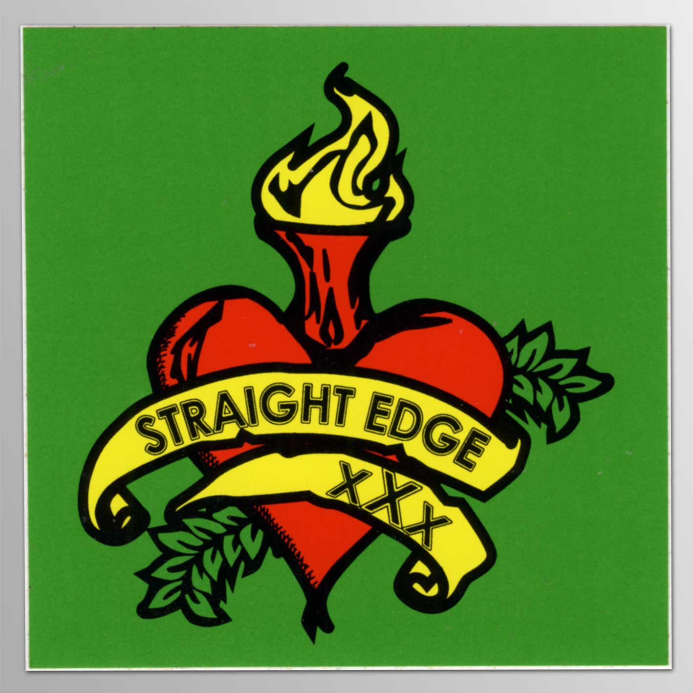 画像1: Straight Edge / Flaming Heart ステッカー (1)