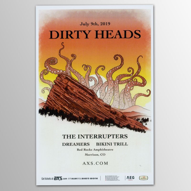 Dirty Heads / Red Rocks 2019 ポスター [w/ The Interrupters, Dreamers, Bikini Trill]