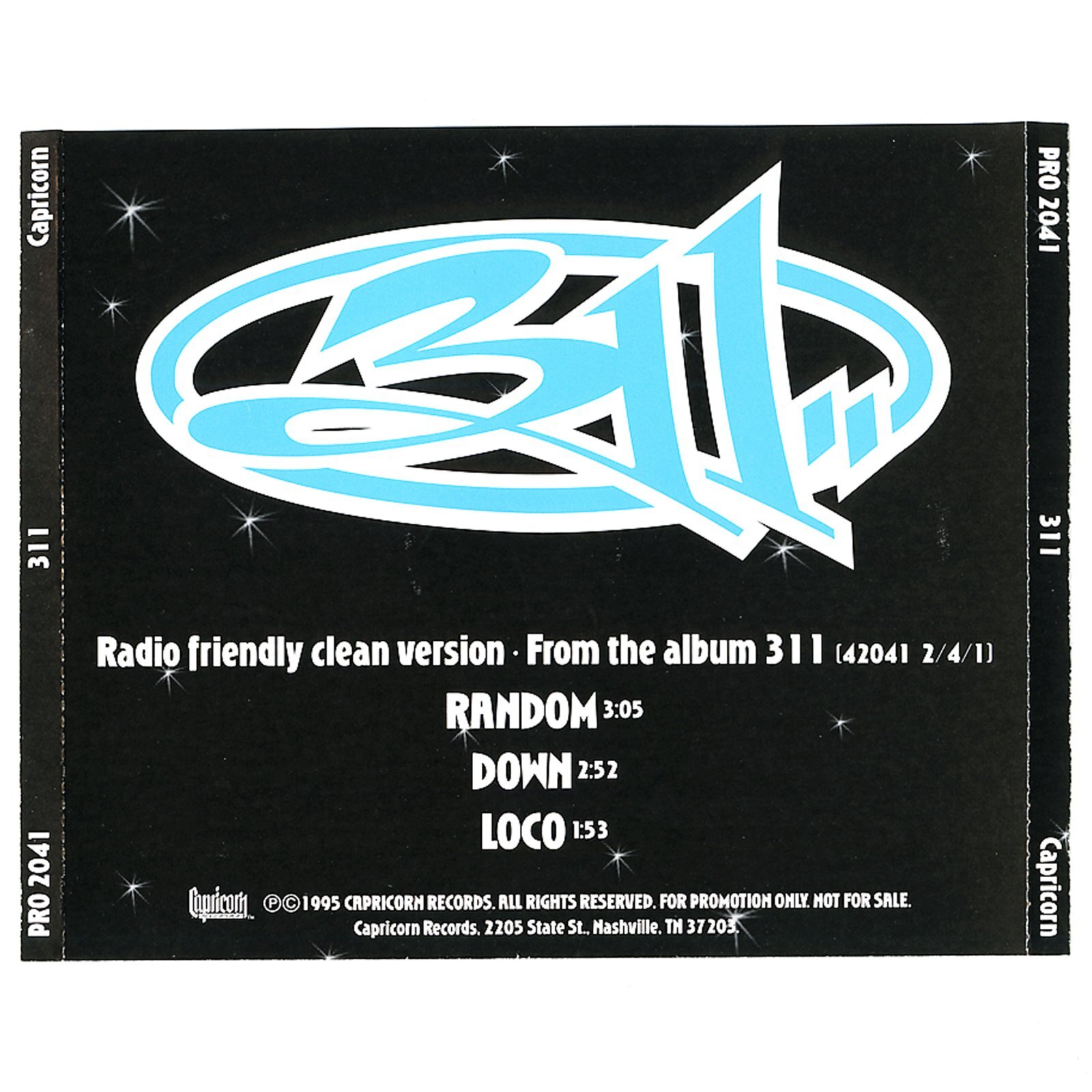 311 / Random [Promo Single][US Orig.EP] [Promo CD | Capricorn]【ユーズド】