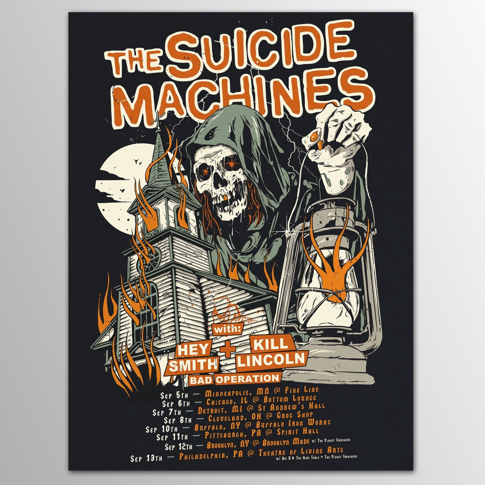 Suicide Machines / Midwest + Northeast 2024 シルクスクリーン・ポスター [w/ Hey Smith、Kill Licoln、Bad Operation]