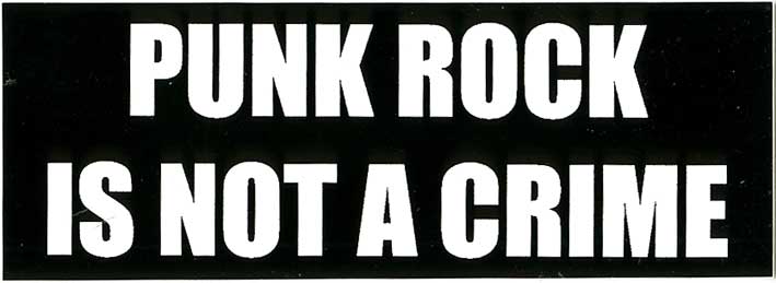 画像1: Punk Rock Is Not A Crime / White On Black Logo ステッカー (1)
